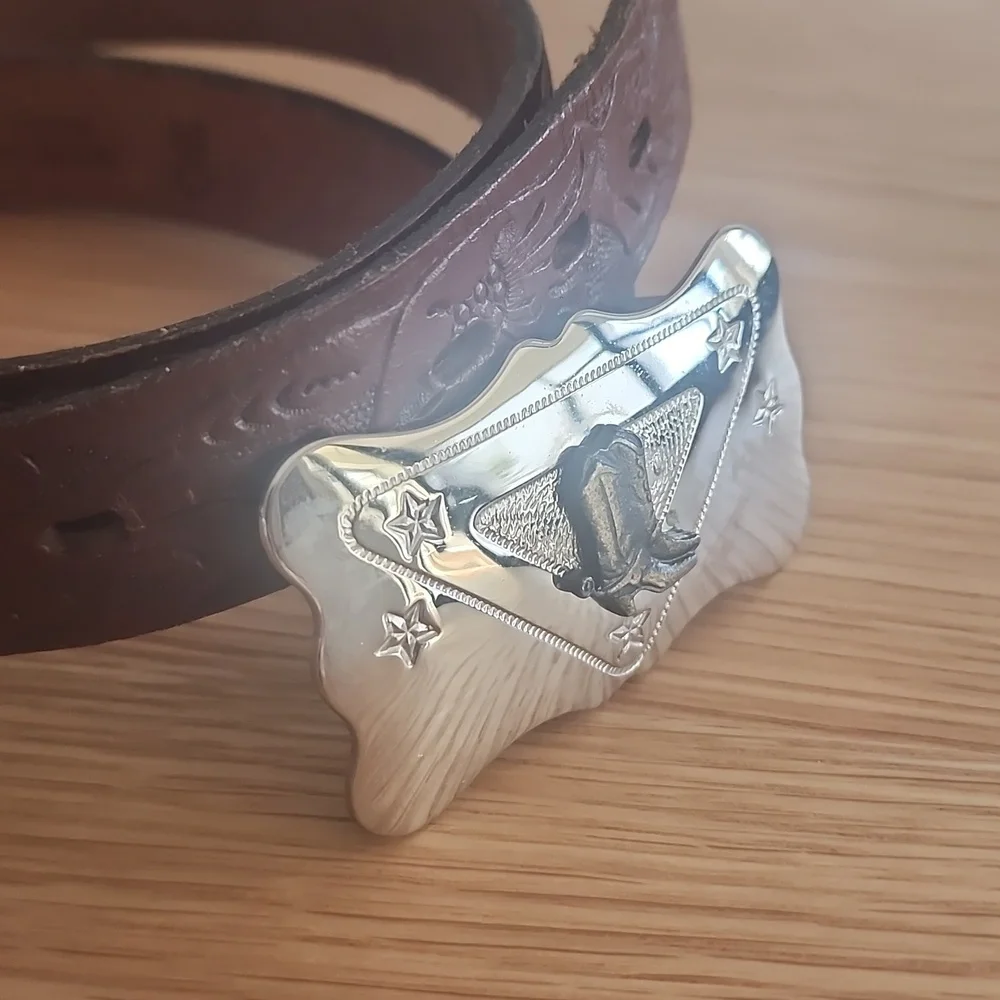 Chambers Belt brown tooled
